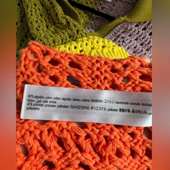 EUC Zara Oversized Colorblock Chunky Knit Polo - Size Small - Picture 9 of 10